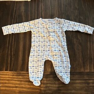 Blue Elephant Print magnetic me sleeper 0-3